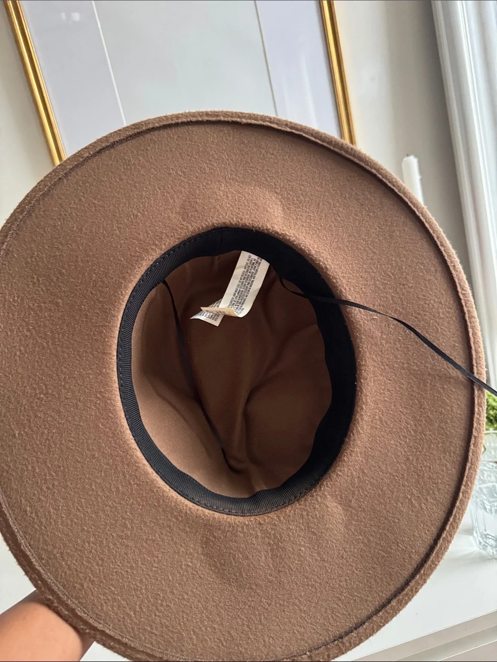 Wide Brim Brown Wool Fedora Hat